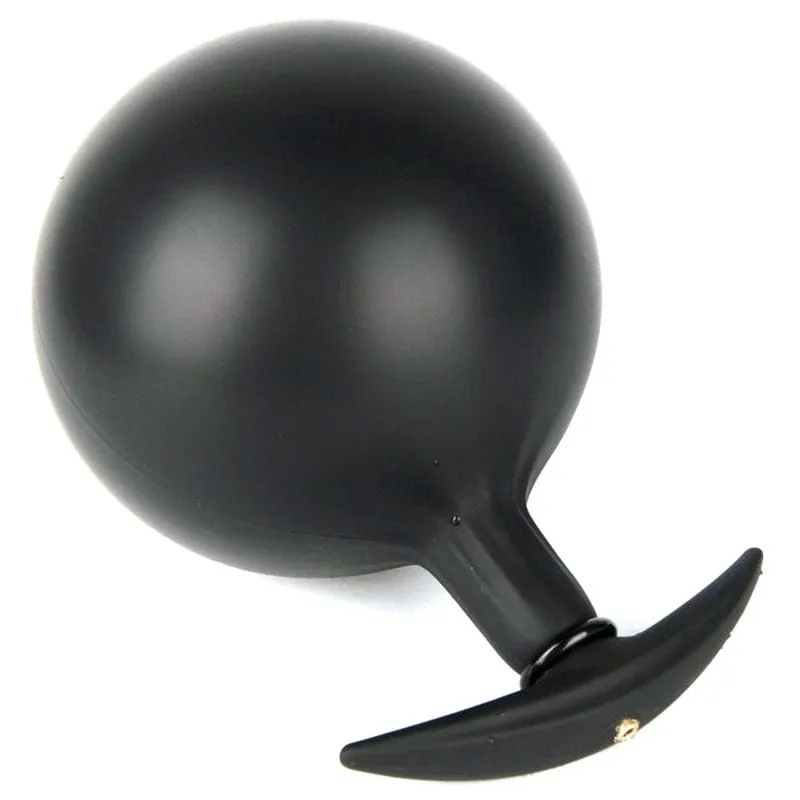 0460M      Inflatable Butt Plug with Removeable Pump Hose and Metal Vibro Ball Inside