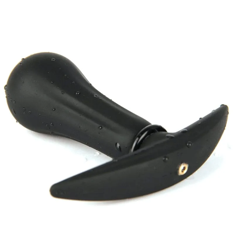 0460M      Inflatable Butt Plug with Removeable Pump Hose and Metal Vibro Ball Inside