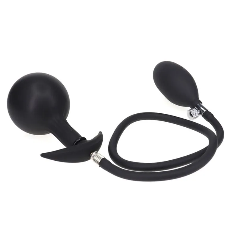 0460M      Inflatable Butt Plug with Removeable Pump Hose and Metal Vibro Ball Inside