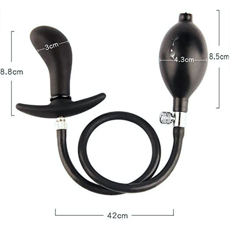 0624M      Inflatable Prostate Massager Plug with Removable Pump Hose