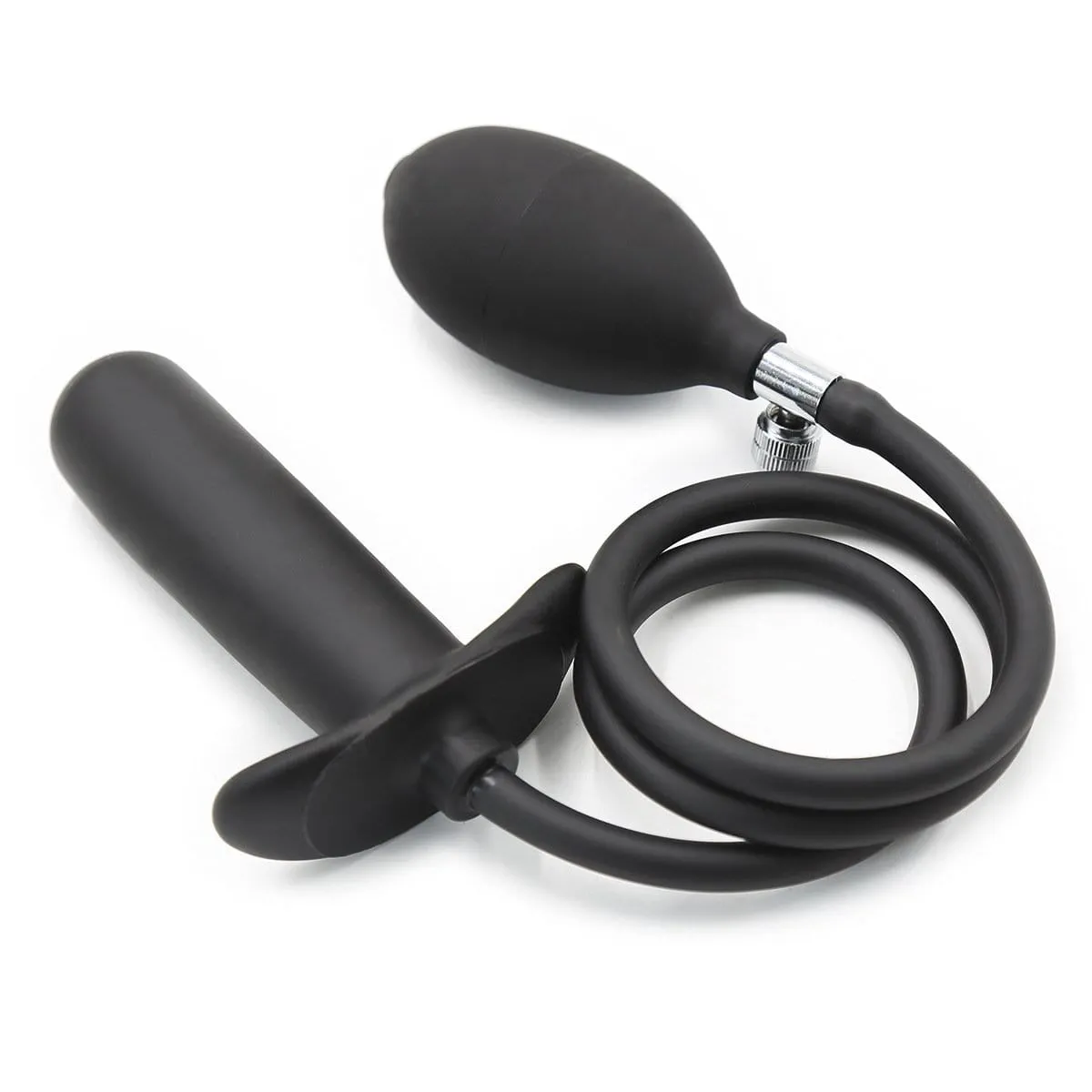 1821MQ-SIS      Sissy Bitch Inflatable Black Rubber Anal Plug