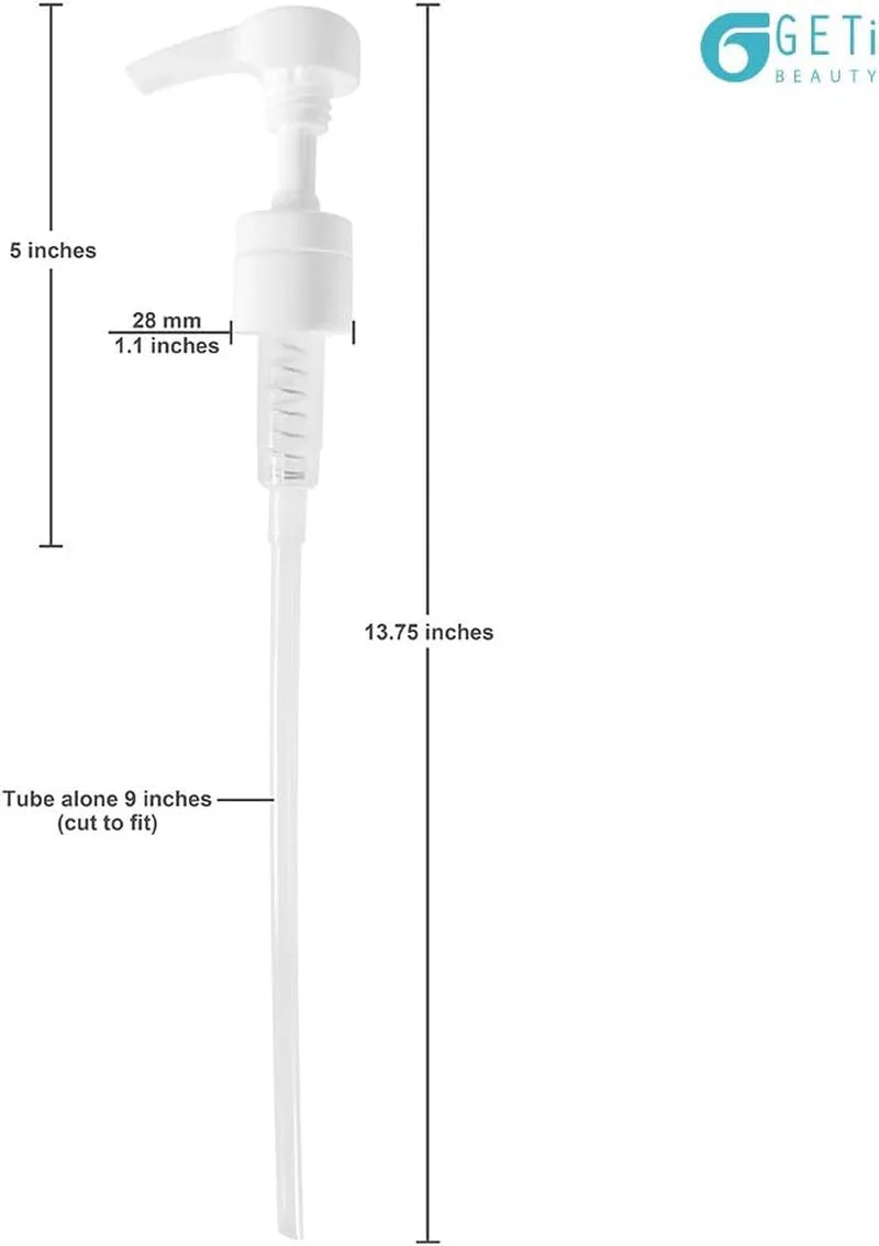 2-Pack Liter 33.8 Oz Shampoo Conditioner Pump Dispenser | Fits Most Salon Brand Liter Size Bottles with a 1-Inch Wide Opening | White | by