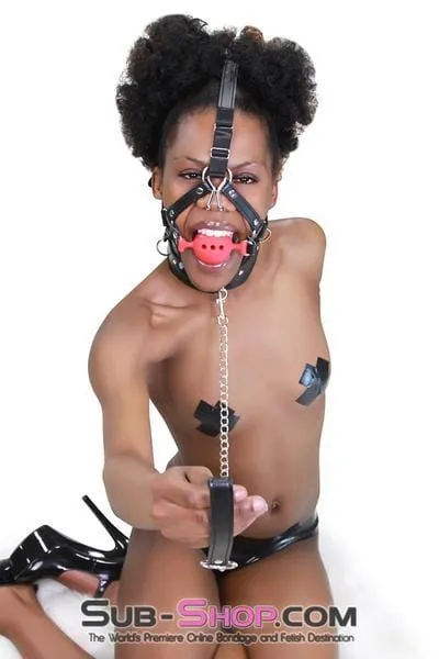 3796RS      2" Large Red Silicone Breather Ball Gag Trainer with Nose Hook
