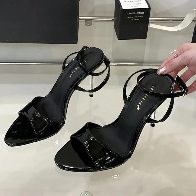 ADVBRIDGE  -  Pointed Toe Belt Buckle Super High Heel Women Sandals Fashion Open Toe Thin Heel Sandals Simple Comfortable Ankle Strap Pumps