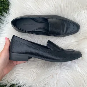 Aerosoles Women's East Side Slip-On Loafer Black Lizard 8.5