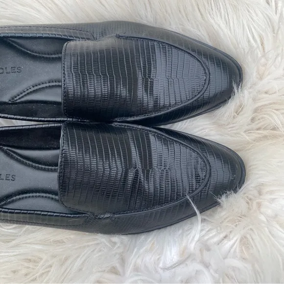 Aerosoles Women's East Side Slip-On Loafer Black Lizard 8.5