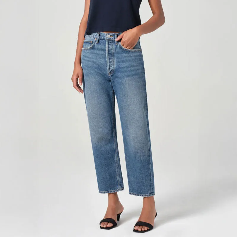 AGOLDE 90s Crop Straight Leg Jeans in Essence