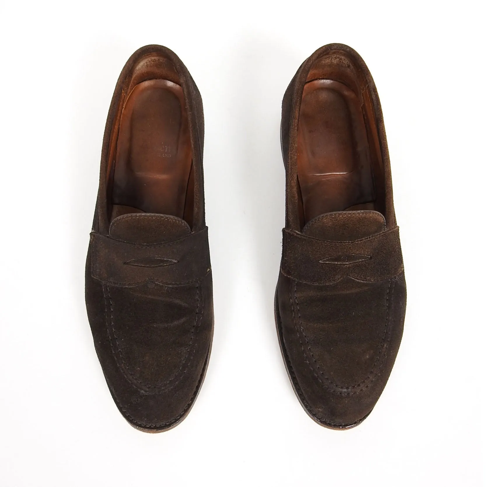 Alden Brown Suede Penny Loafer 9.5