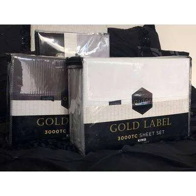 Ardor 2500TC Cotton Rich Sheet Set - White, Grey & Navy