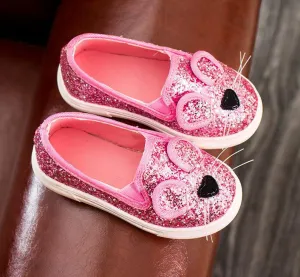 arrive Fashion Baby Kids Sequins Cartoon Mouse Casual Shoes For Girls Chlidren Footwear size 21-30 Flats bling shoes