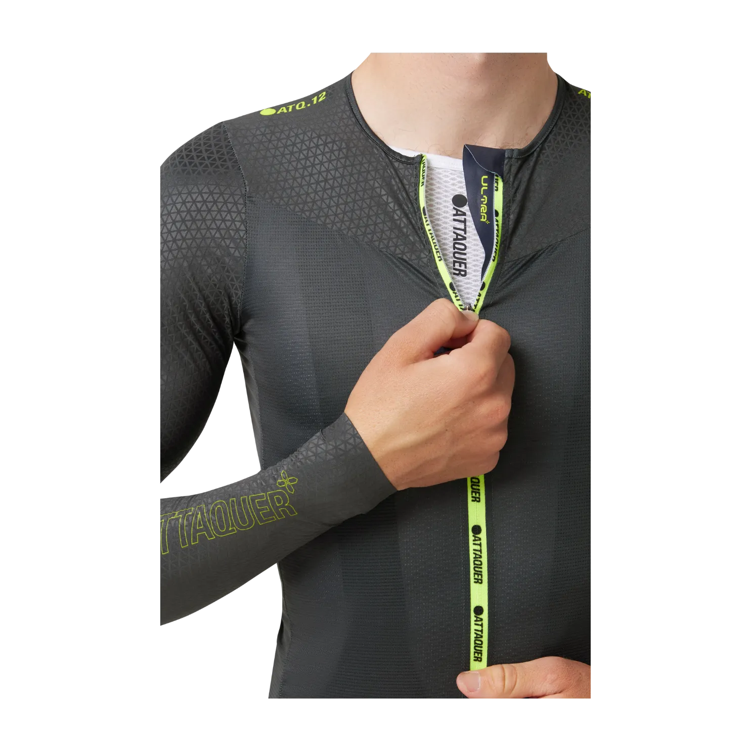 Attaquer ULTRA  Aero Long Sleeved Jersey - Anthracite/Acid Lime