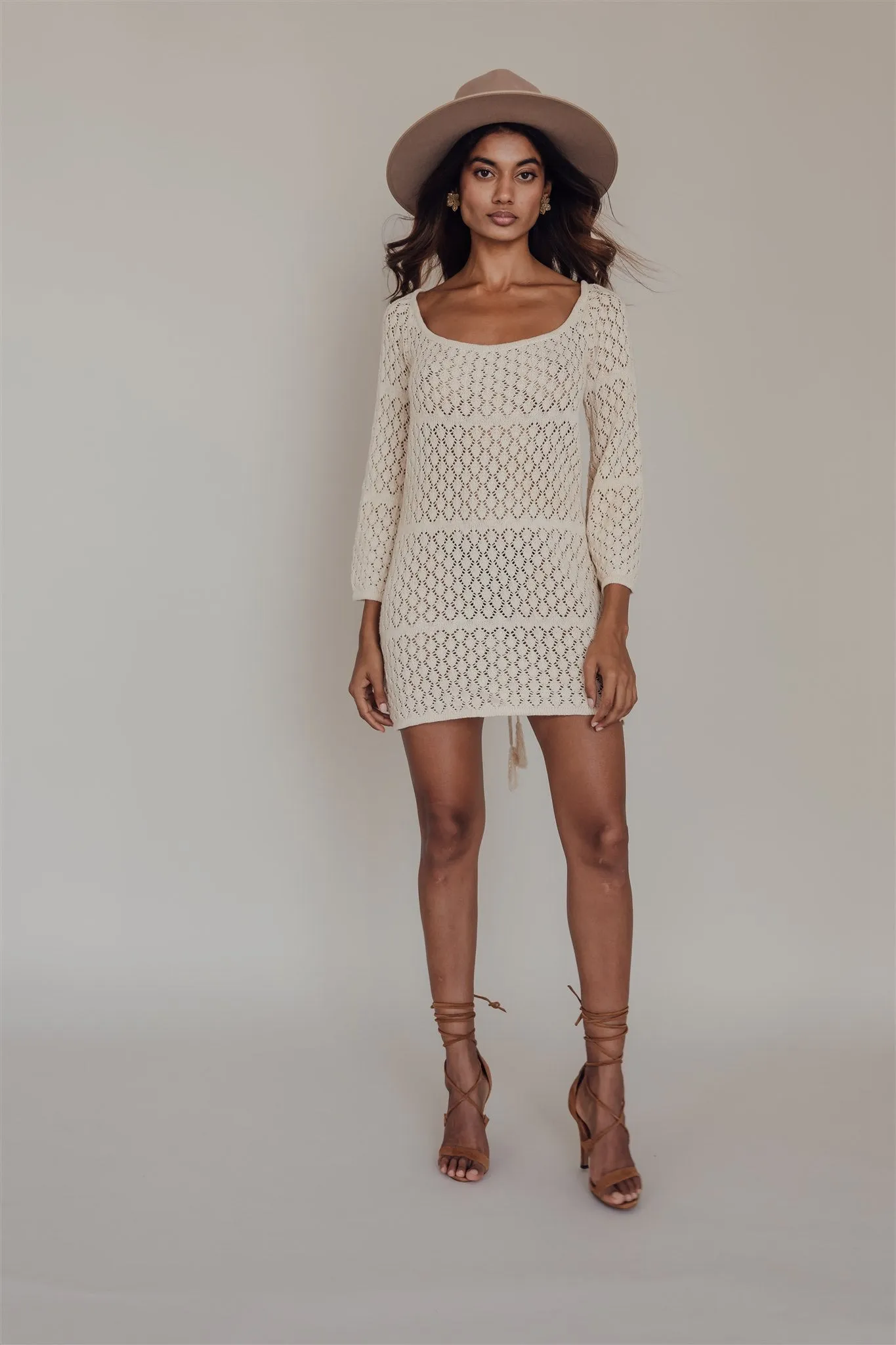 Aysha Knit Short Dress Off White