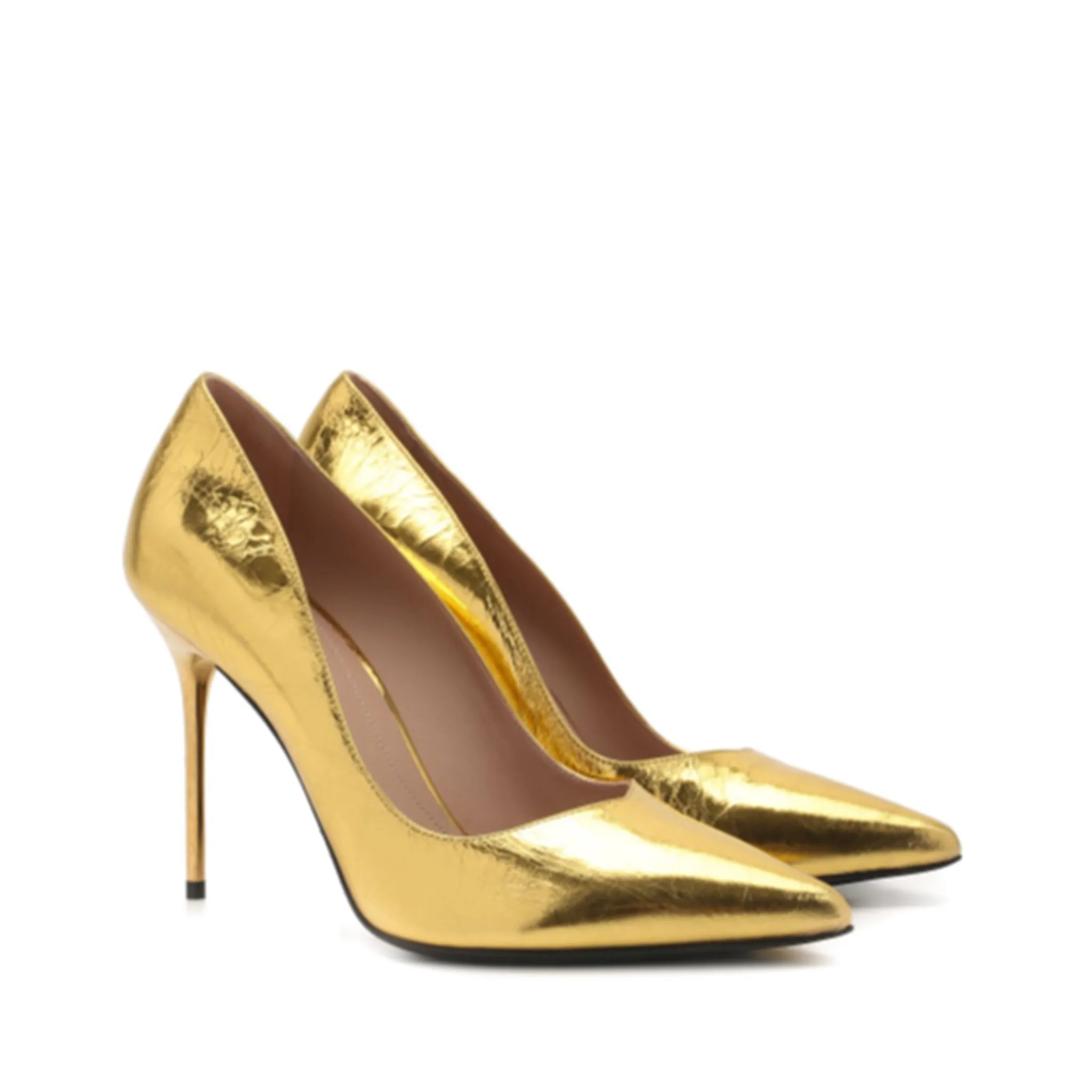 BALMAIN Pointed Toe Leather Pumps with 10.5 cm Heel