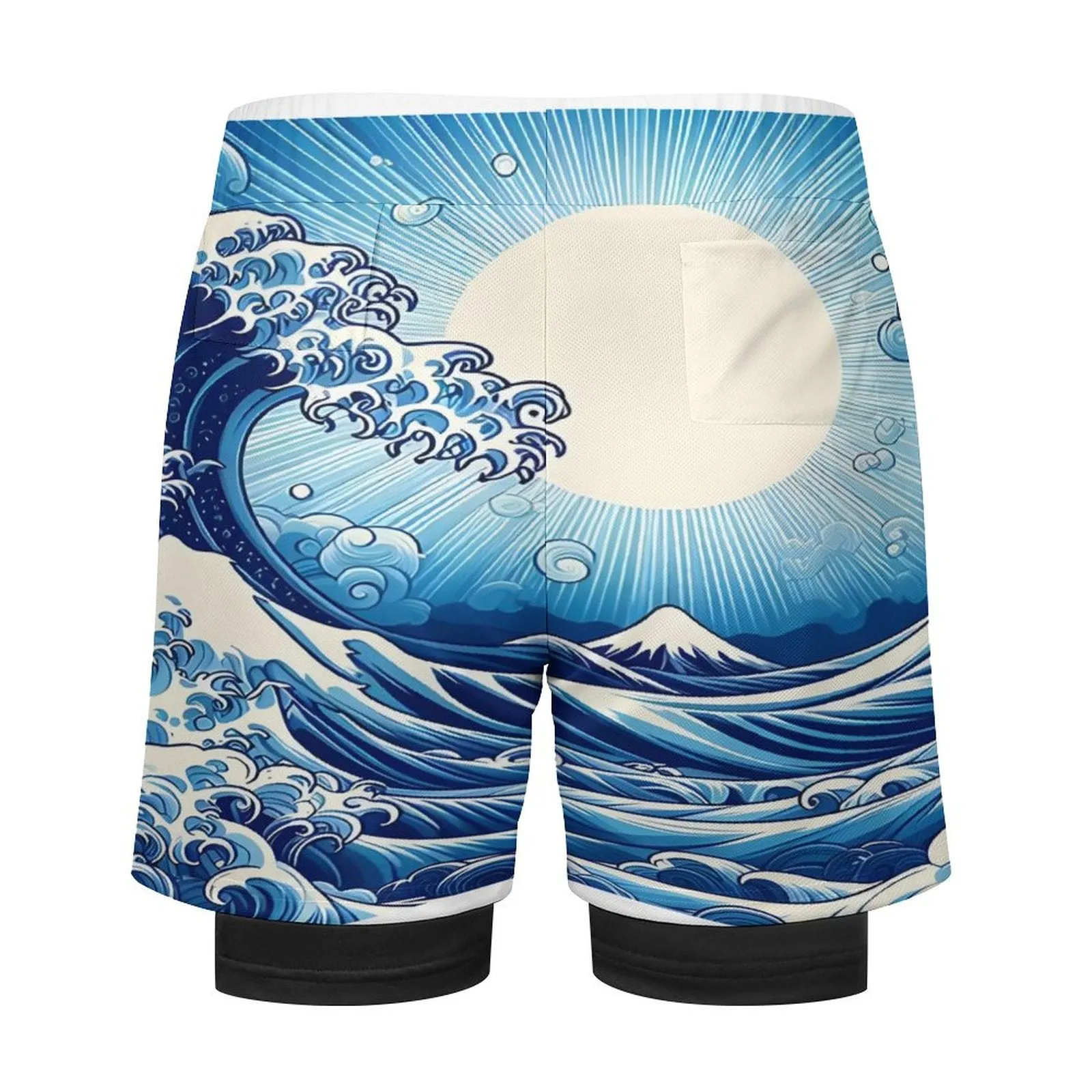 Be Like Water - Mens Beach Shorts with 4 Pockets
