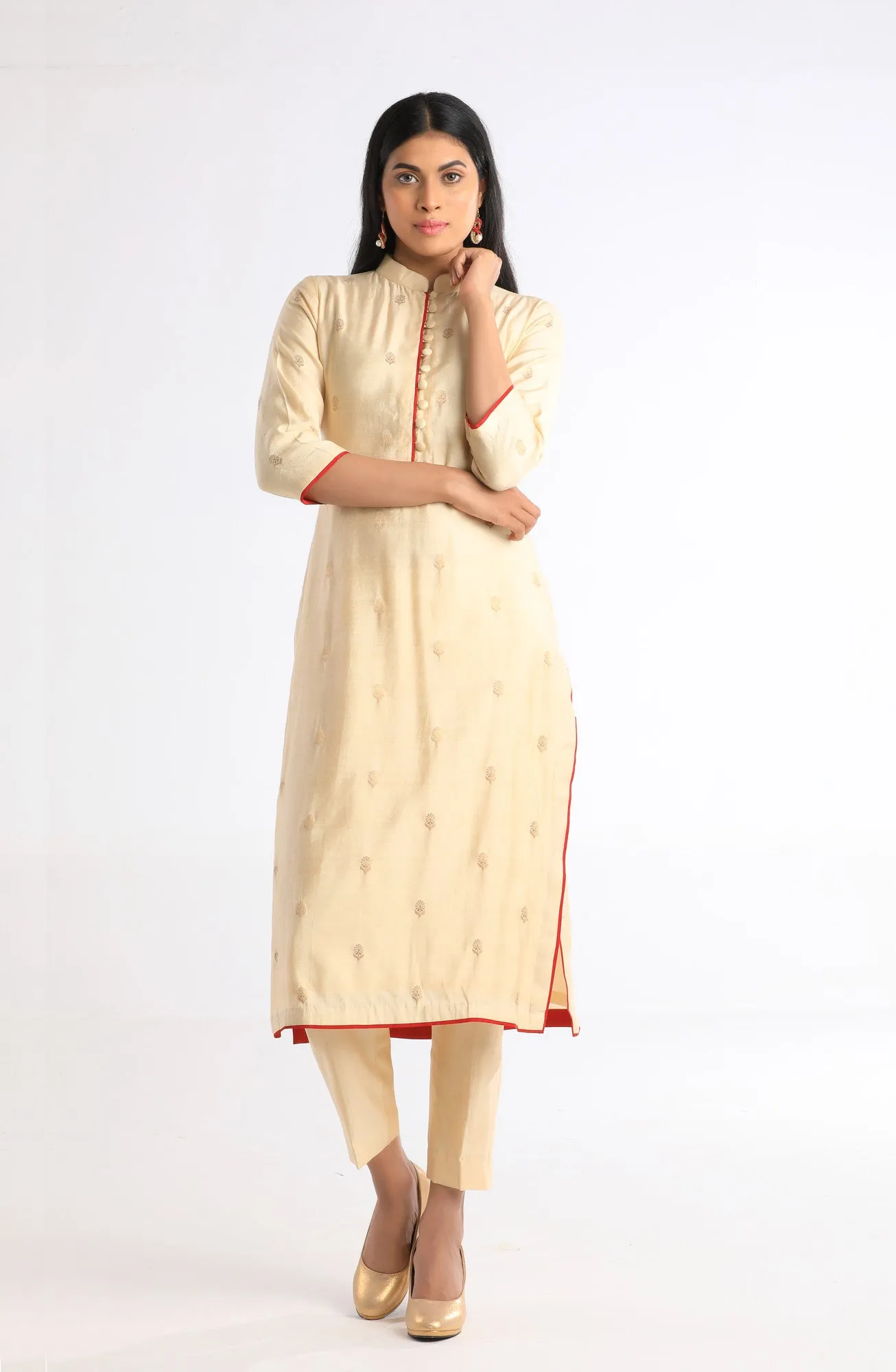 Beige Floral Salwar