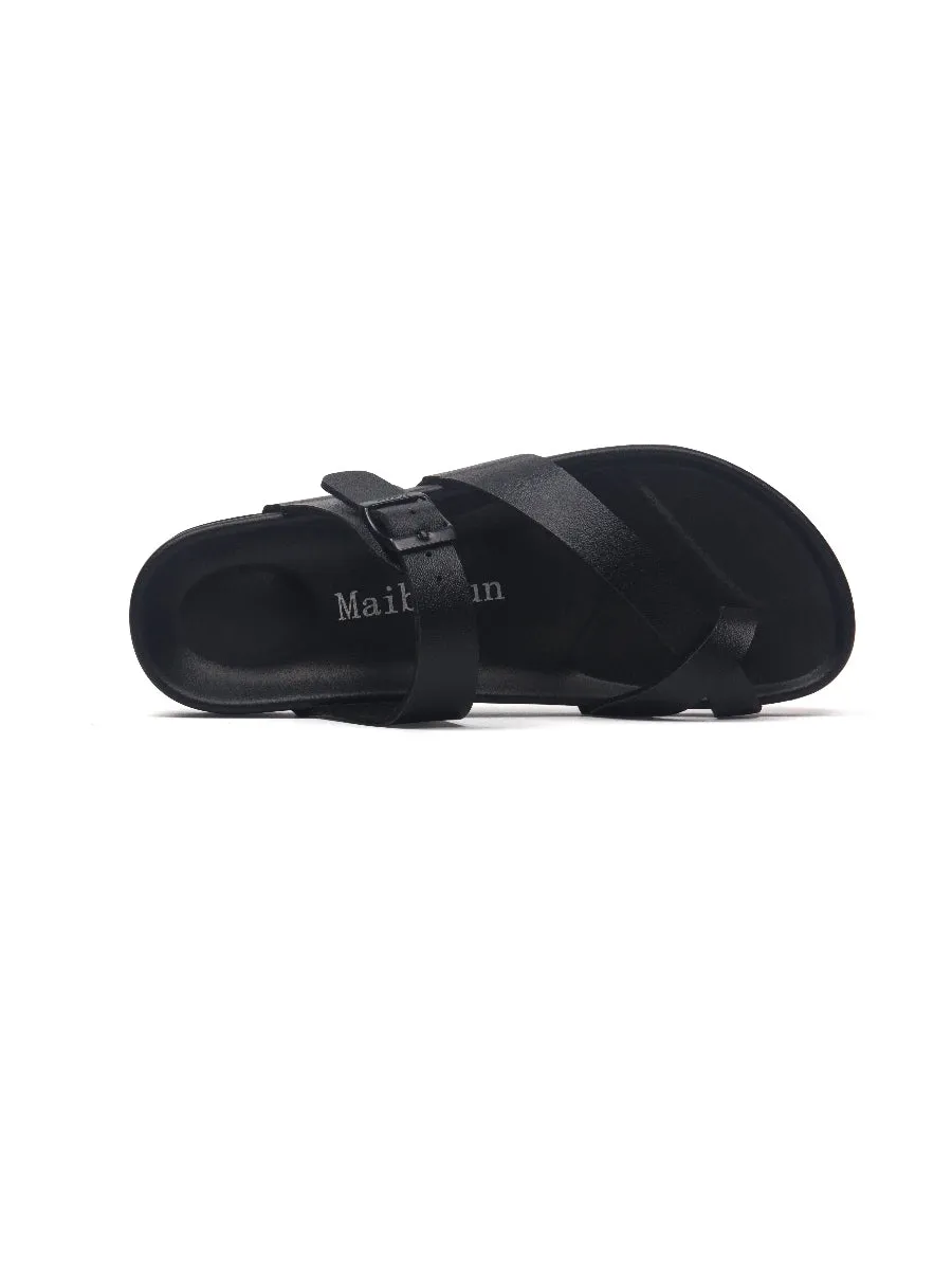 Black Footbed Sandal