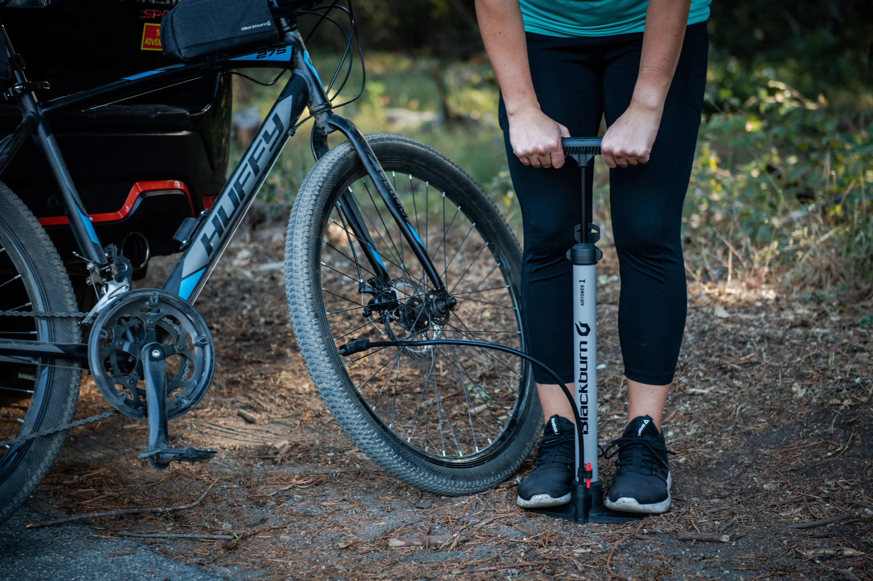Blackburn Bicycle Floor Pump, Air Tower 1, 100 Psi Bike Pump Portable, Gray