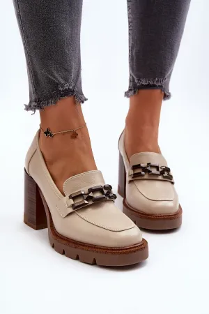 Block heel pumps