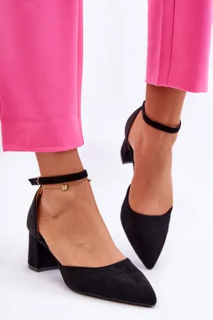 Block heel pumps