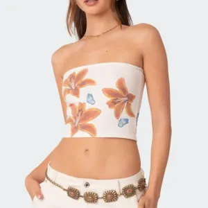 Blossom Breeze Strapless Crop Top