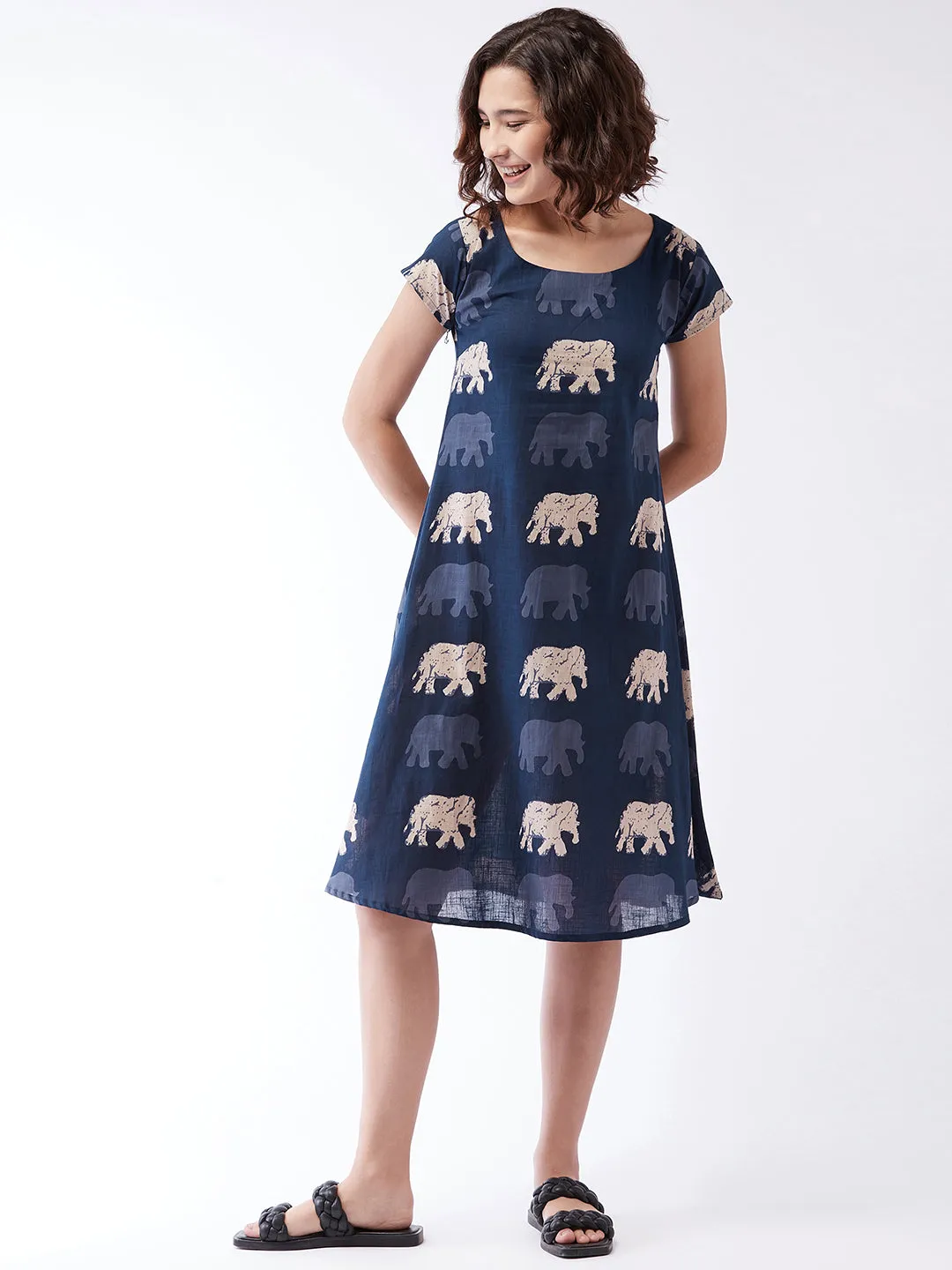 Blue Elephant Dress For Teens