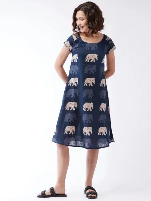 Blue Elephant Dress For Teens