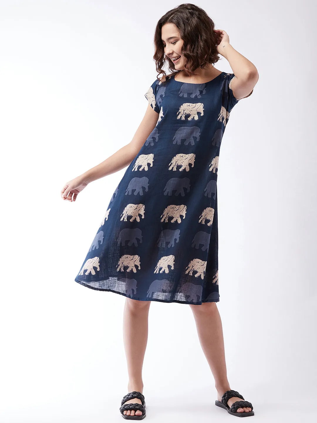 Blue Elephant Dress For Teens