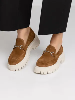 Bukela Hilda semsket cognac loafer med spenne