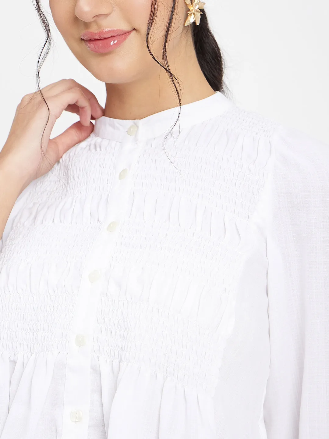 Camla Barcelona White Solid Shirt