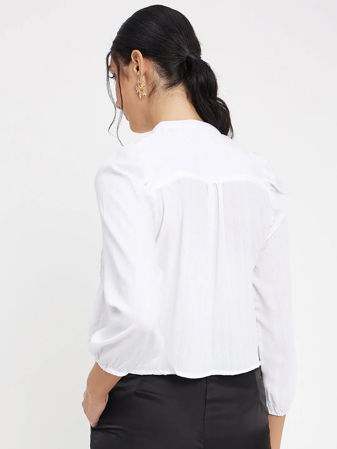 Camla Barcelona White Solid Shirt