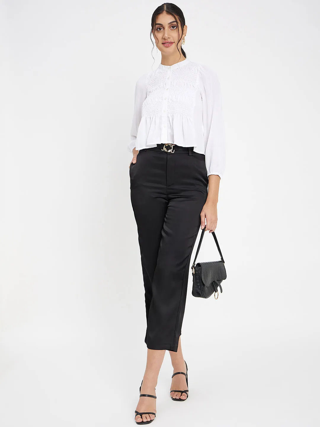 Camla Barcelona White Solid Shirt