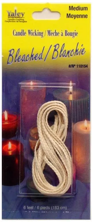Candle Crafting Medium Flat Braid Candle Wick, 6-Feet