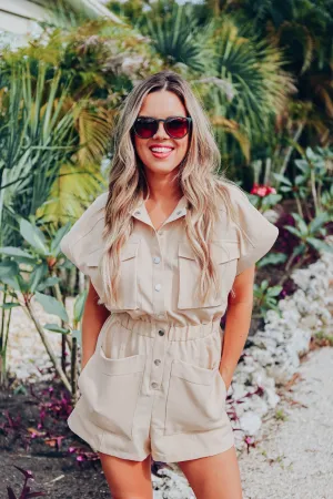 Catamaran Day Romper - Khaki