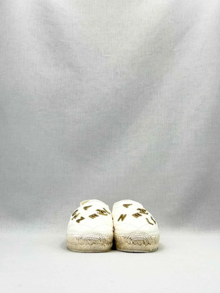 CHANEL Espadrille White Loafers 36