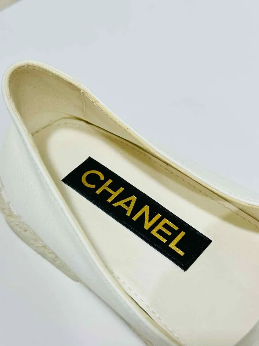 CHANEL Espadrille White Loafers 36