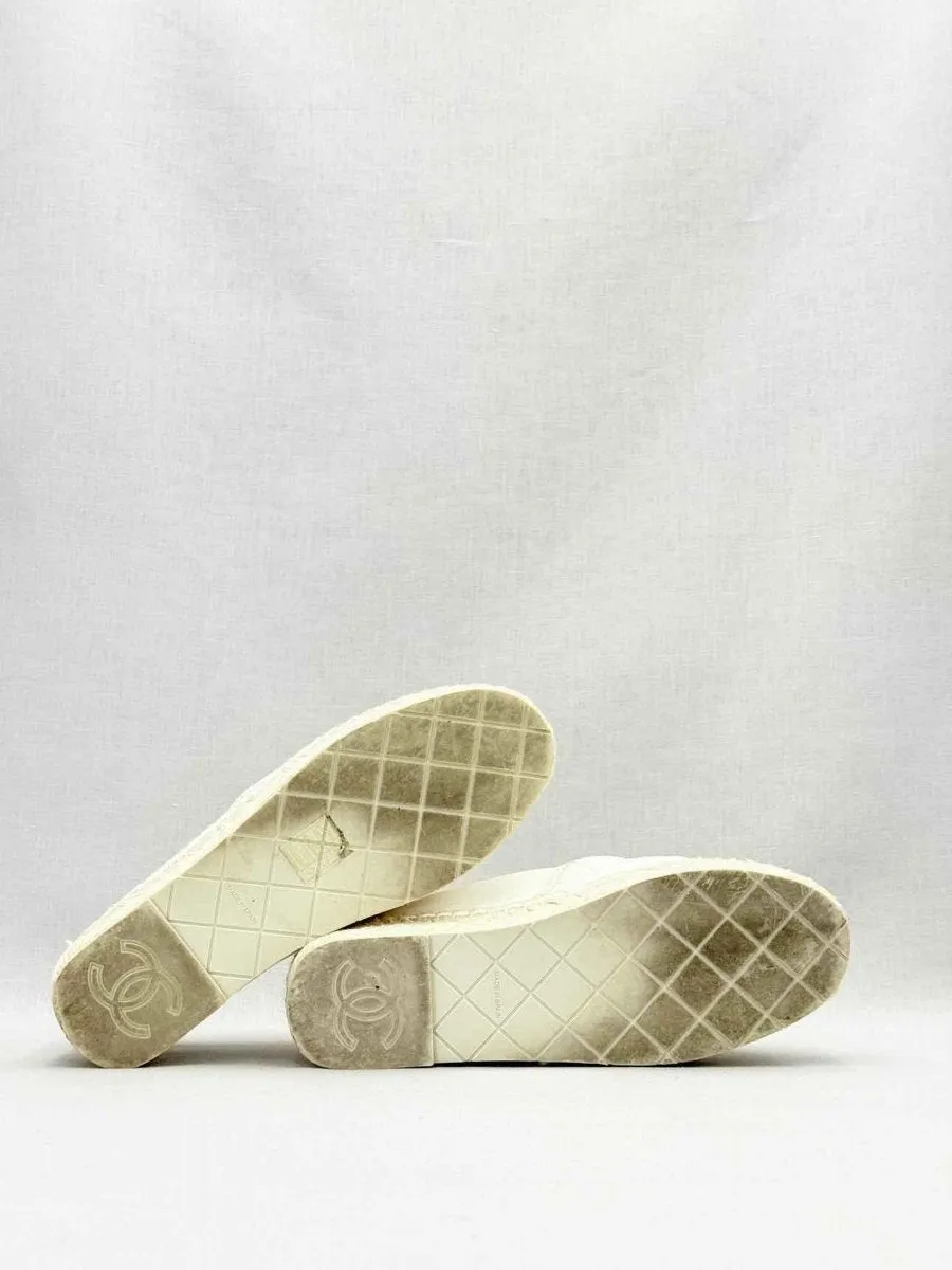 CHANEL Espadrille White Loafers 36
