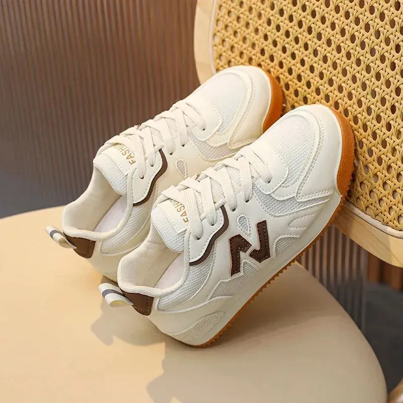 Children's Mesh Breathable Shoes New Girls' Casual Children Sneakers Boy's Soft Sole Fashion White Shoes