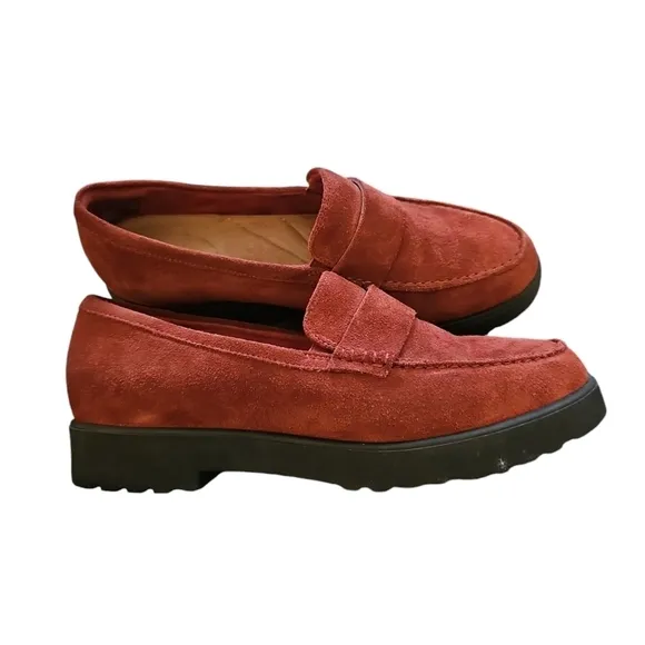 Clarks Bellevue Hazen sz 7 wide rust suede loafer new with tags SH347