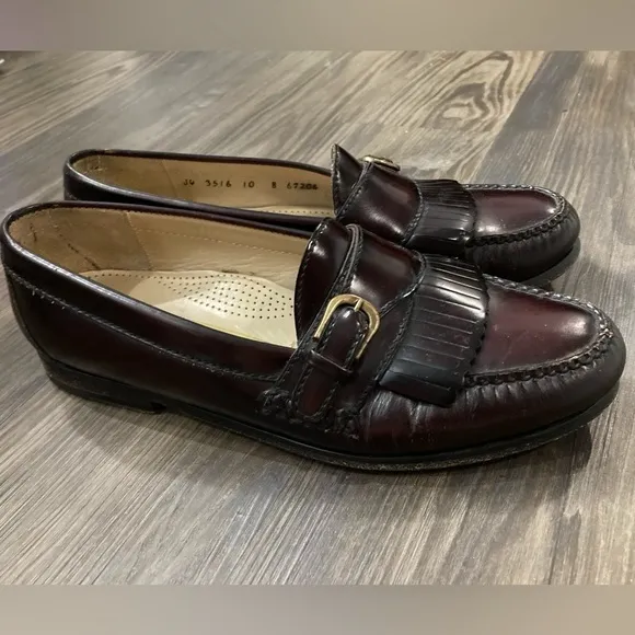 Cole Haan Vintage Men’s Burgandy Pinch Buckle Slip On Loafer Size 10