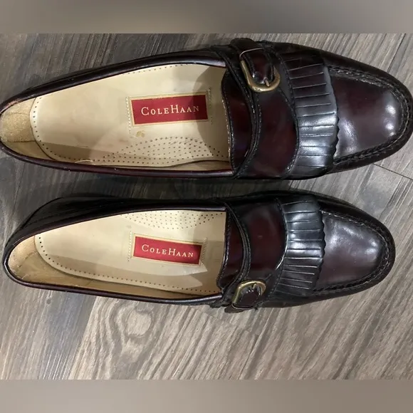 Cole Haan Vintage Men’s Burgandy Pinch Buckle Slip On Loafer Size 10