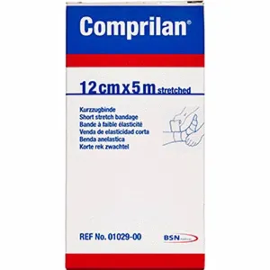 Comprilan Short Stretch Cotton Bandage 12cm x 5m x 5 Rolls