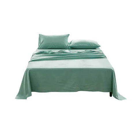Cosy Club Sheet Set Bed Sheets Set - Flat Cover Pillow Case Green Essential