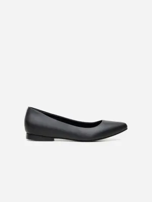 Diana Women's Vegan Leather Flat Pumps | Black
