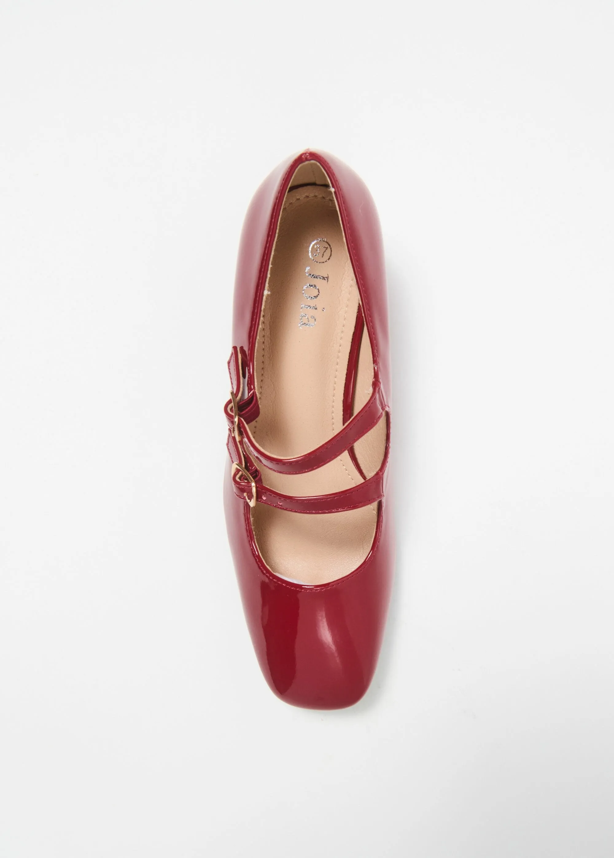 Double strap baby-style pumps