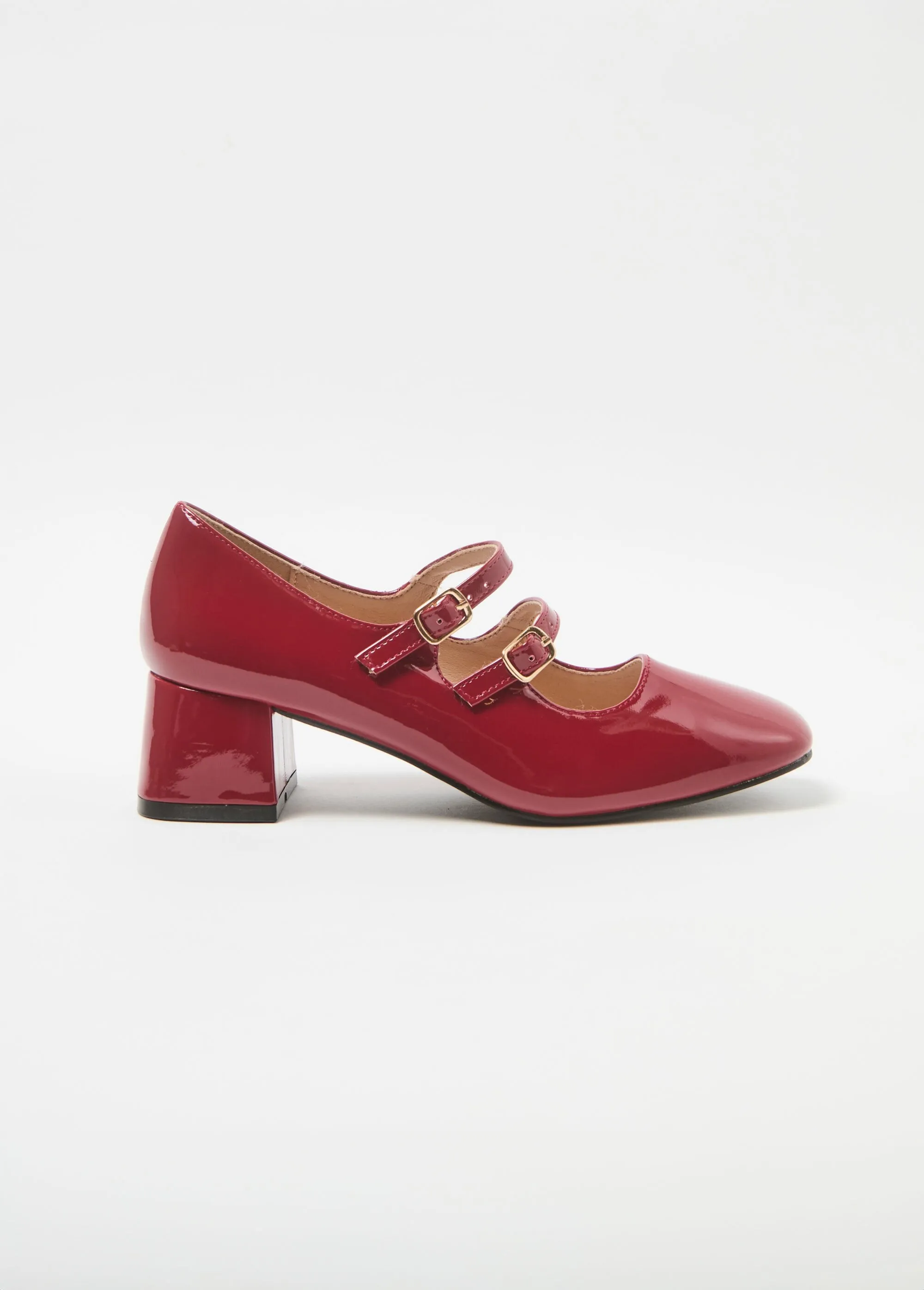 Double strap baby-style pumps