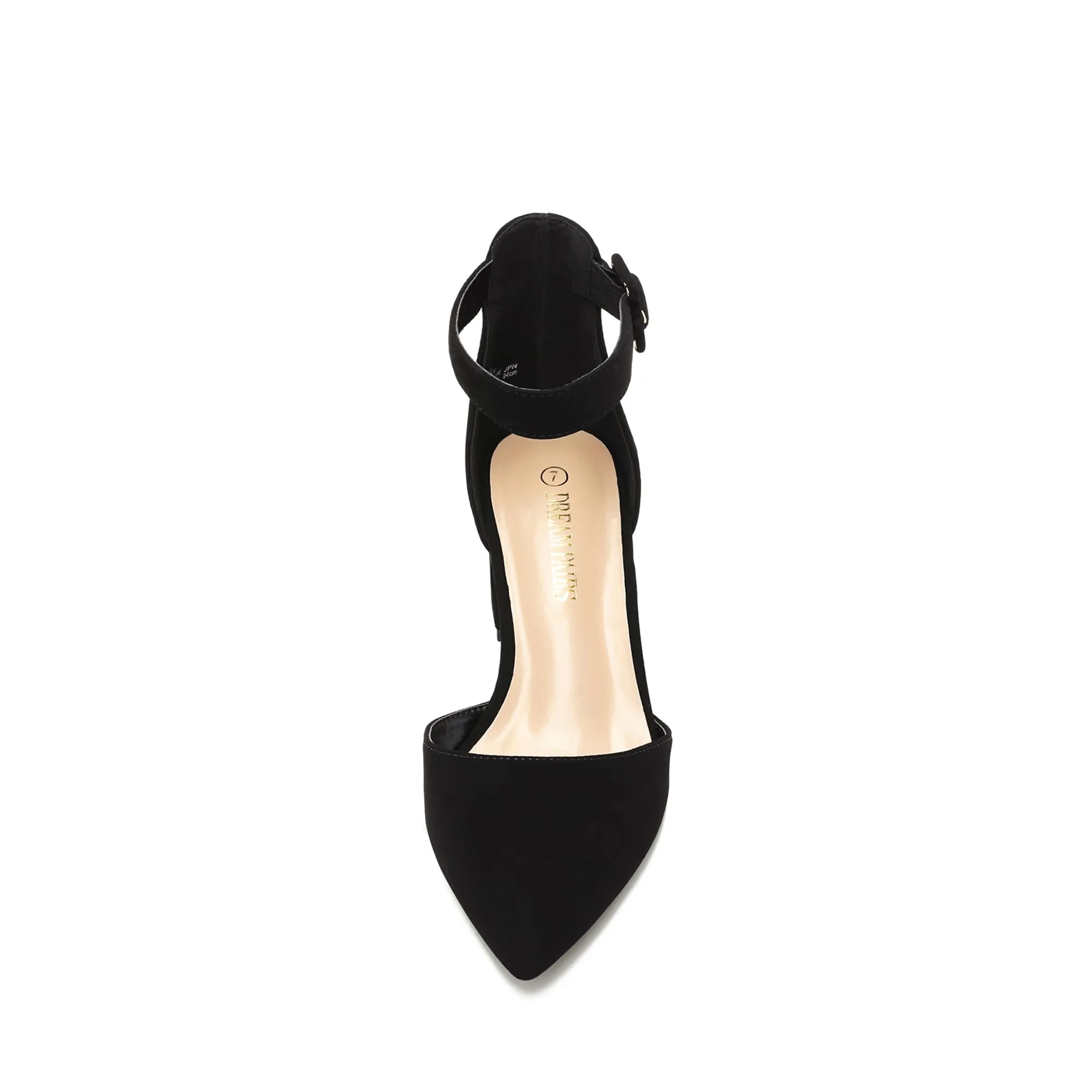 DREAM PAIRS Womens Low Heel Pump Shoes, Black/Nubuck - 8 (Annee)