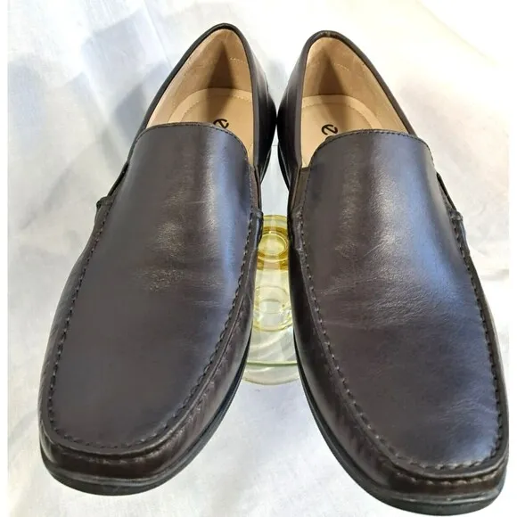 ECCO Men's Moc 2.0 Slip on Driving Style Loafer Leather Brown Size 45 11-11.5
