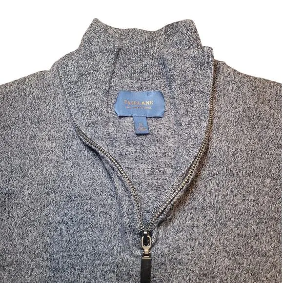 Fairlane 1/4 Zip Pullover Size XL Charcoal Cray Long Sleeve 100% Merino Wool