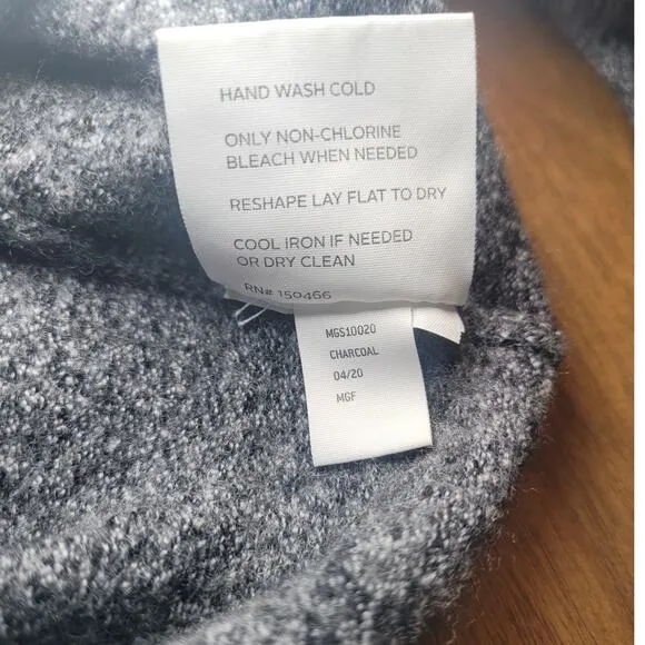 Fairlane 1/4 Zip Pullover Size XL Charcoal Cray Long Sleeve 100% Merino Wool