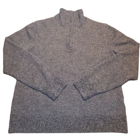 Fairlane 1/4 Zip Pullover Size XL Charcoal Cray Long Sleeve 100% Merino Wool